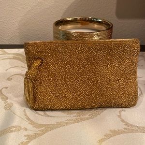 Gold beaded clutch